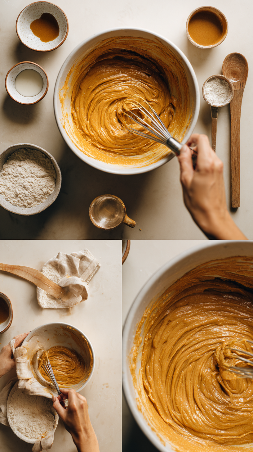 Preparing Pumpkin & Peanut Butter Pupcake Dog Treats step by step cooking process