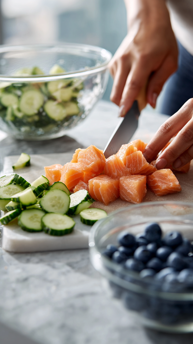 Preparing Salmon Dog Food step by step cooking process