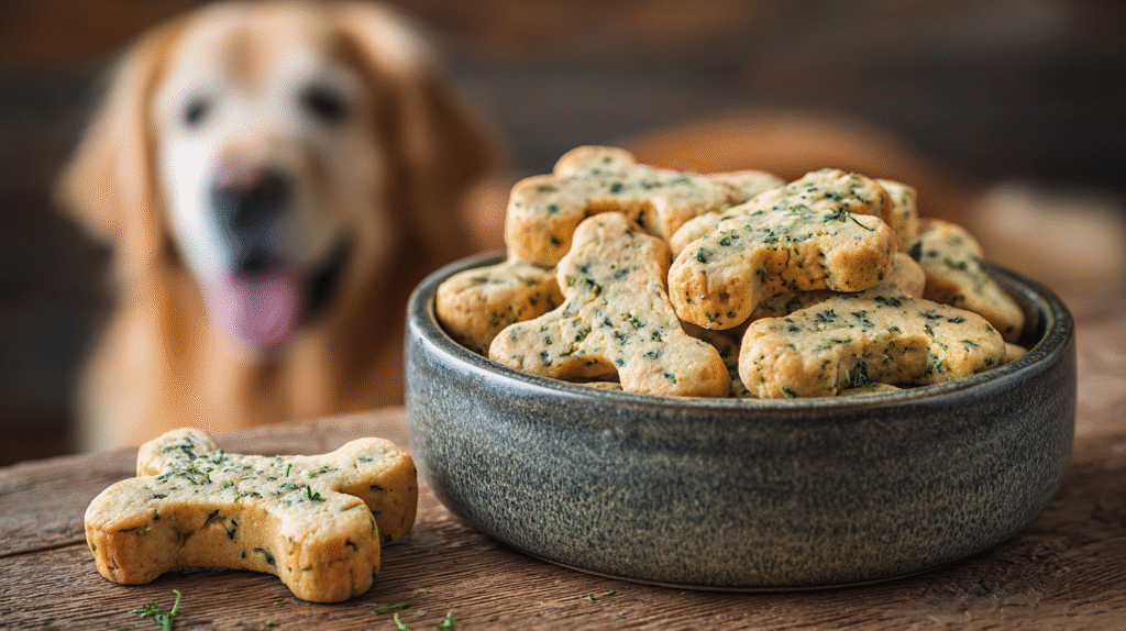 Wholesome Homemade Dog Treats with Broccoli & Chicken hero shot