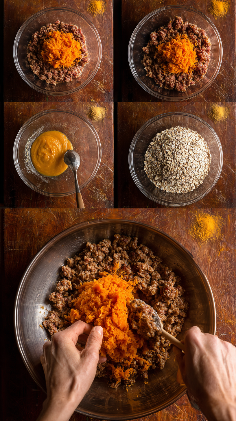 Preparing Beef & Sweet Potato Chews for dogs step by step cooking process