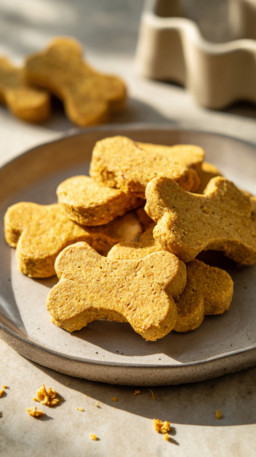 Cheesy Nutritional Yeast Cookies for dogs being served on beautiful dinnerware