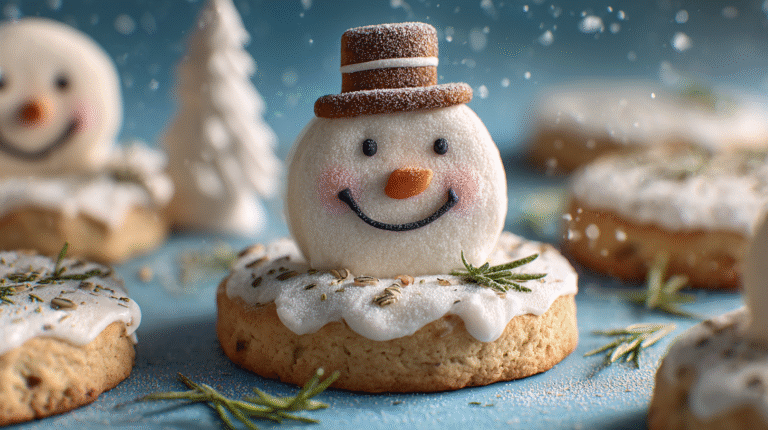 Hero shot of chicken & catnip snowman cookies for dogs