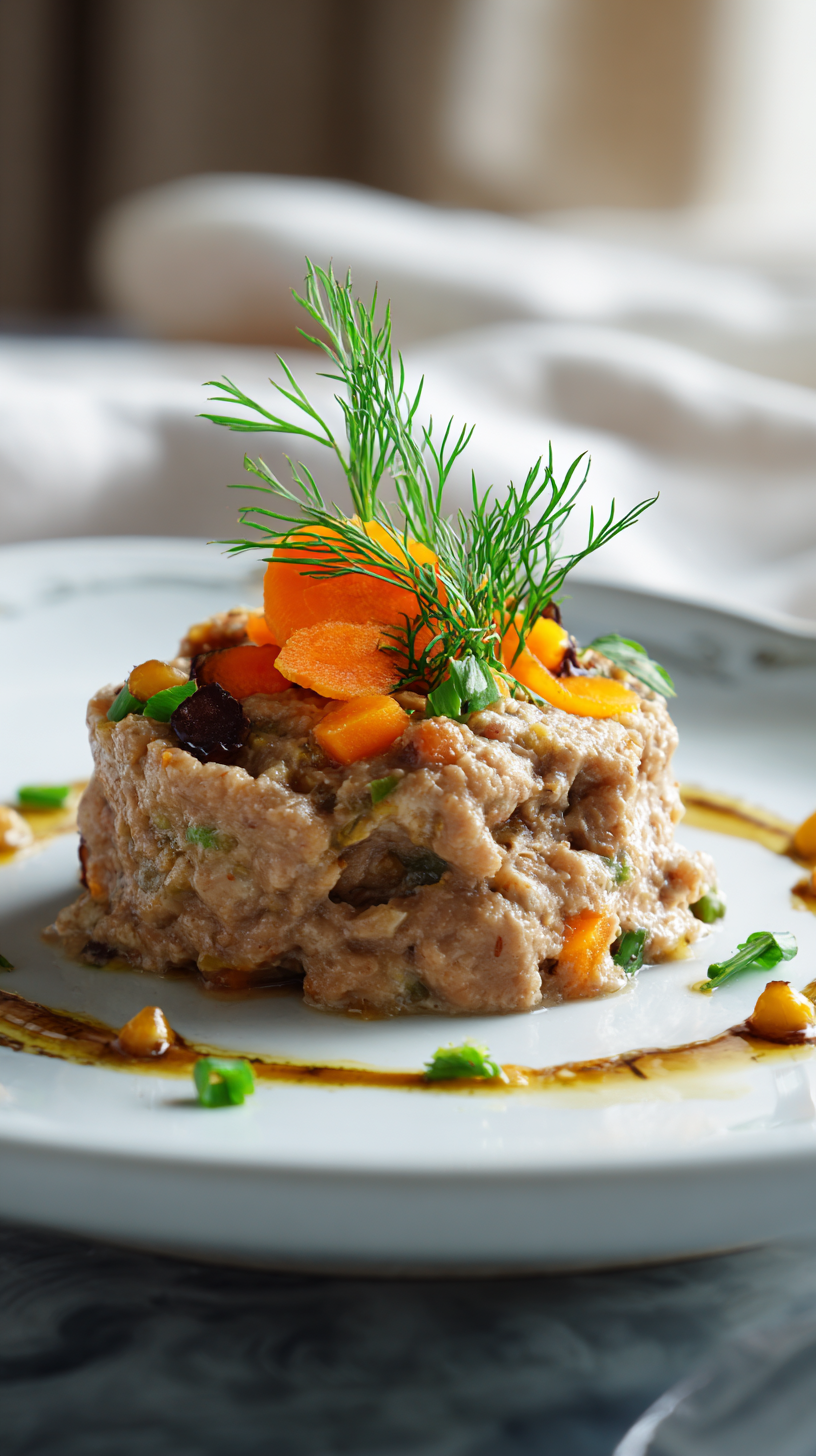 Homemade d ogFood for Sensitive Stomachs being served on beautiful dinnerware