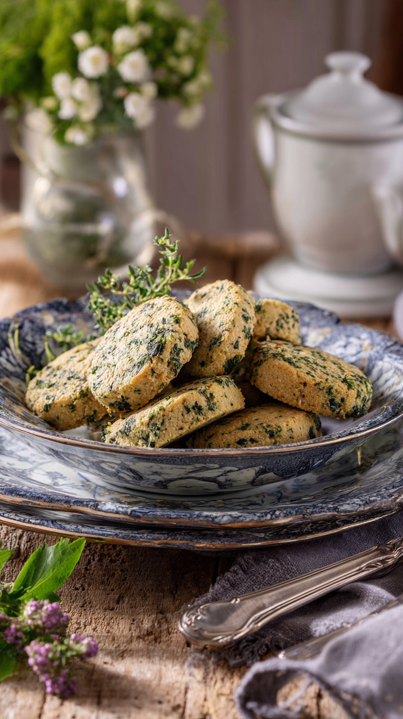 Parsley & Mint Fresh-Breath dog Biscuits being served on beautiful dinnerware