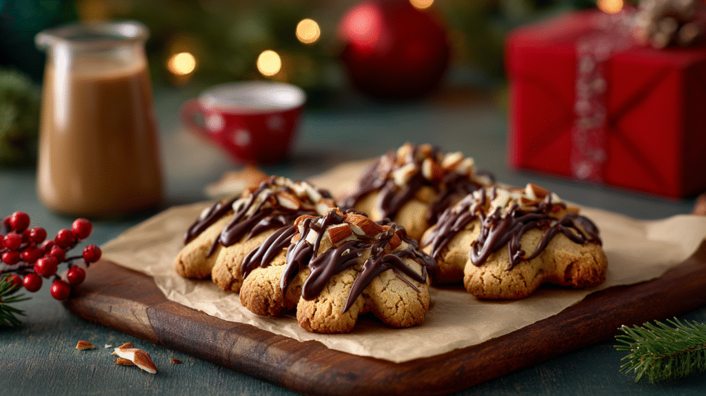Hero shot of Reindeer Paws Cookies for dogs in a festive setting