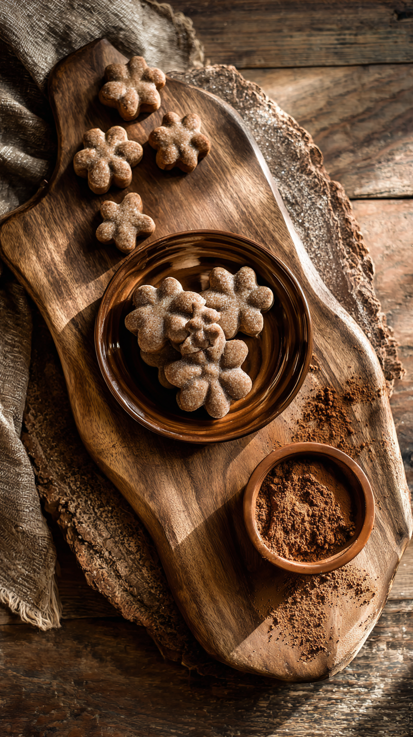 Reindeer Paws Cookies for dogs being served on beautiful dinnerware