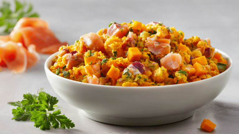 Hero shot of Salmon & Pumpkin Feast for Dogs