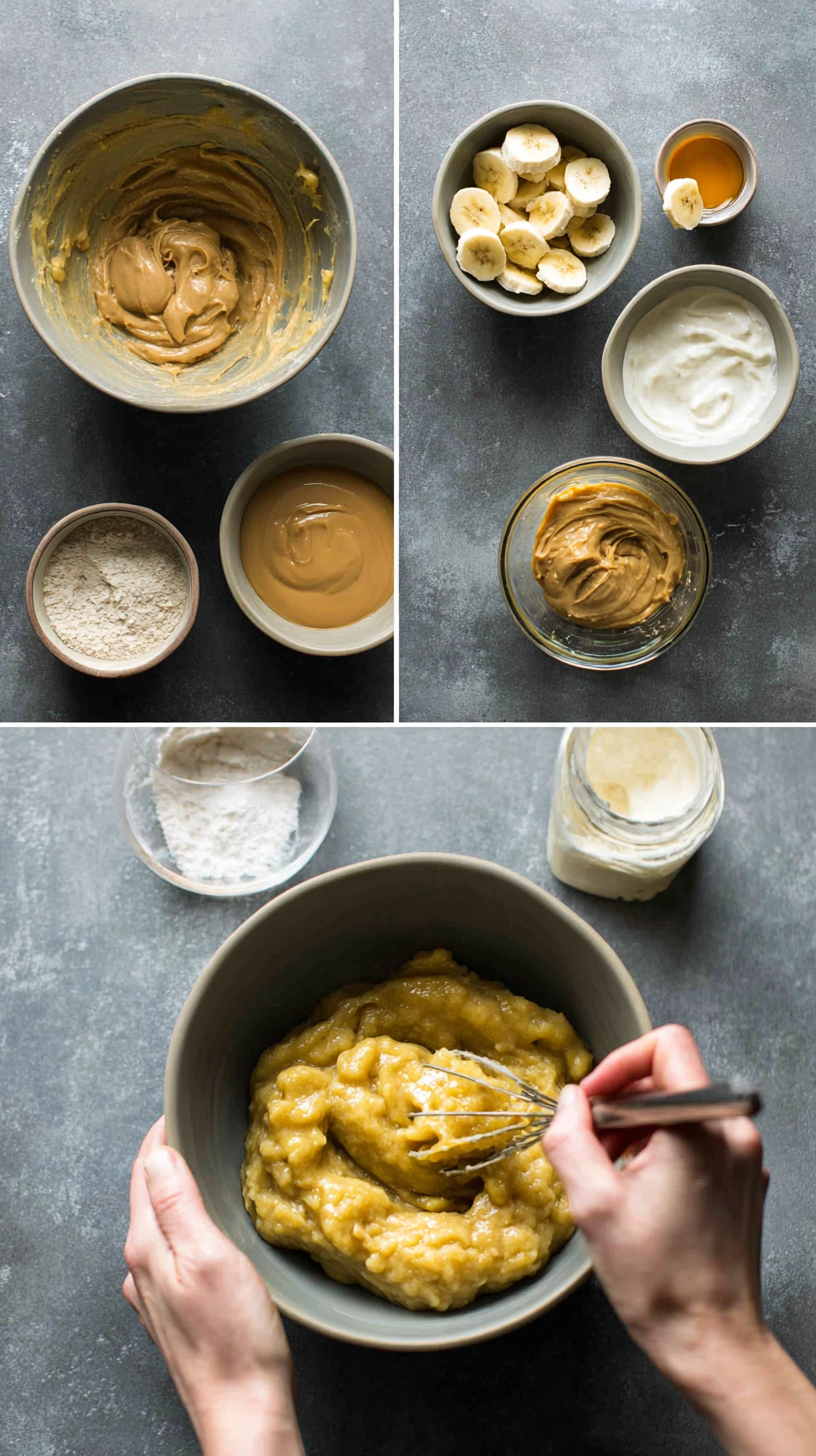 Preparing Soft Peanut Butter & Banana dog Training Bites step by step cooking process