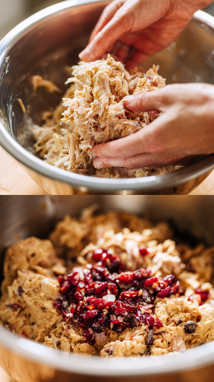 Preparing turkey & cranberry dog biscuits step by step cooking process