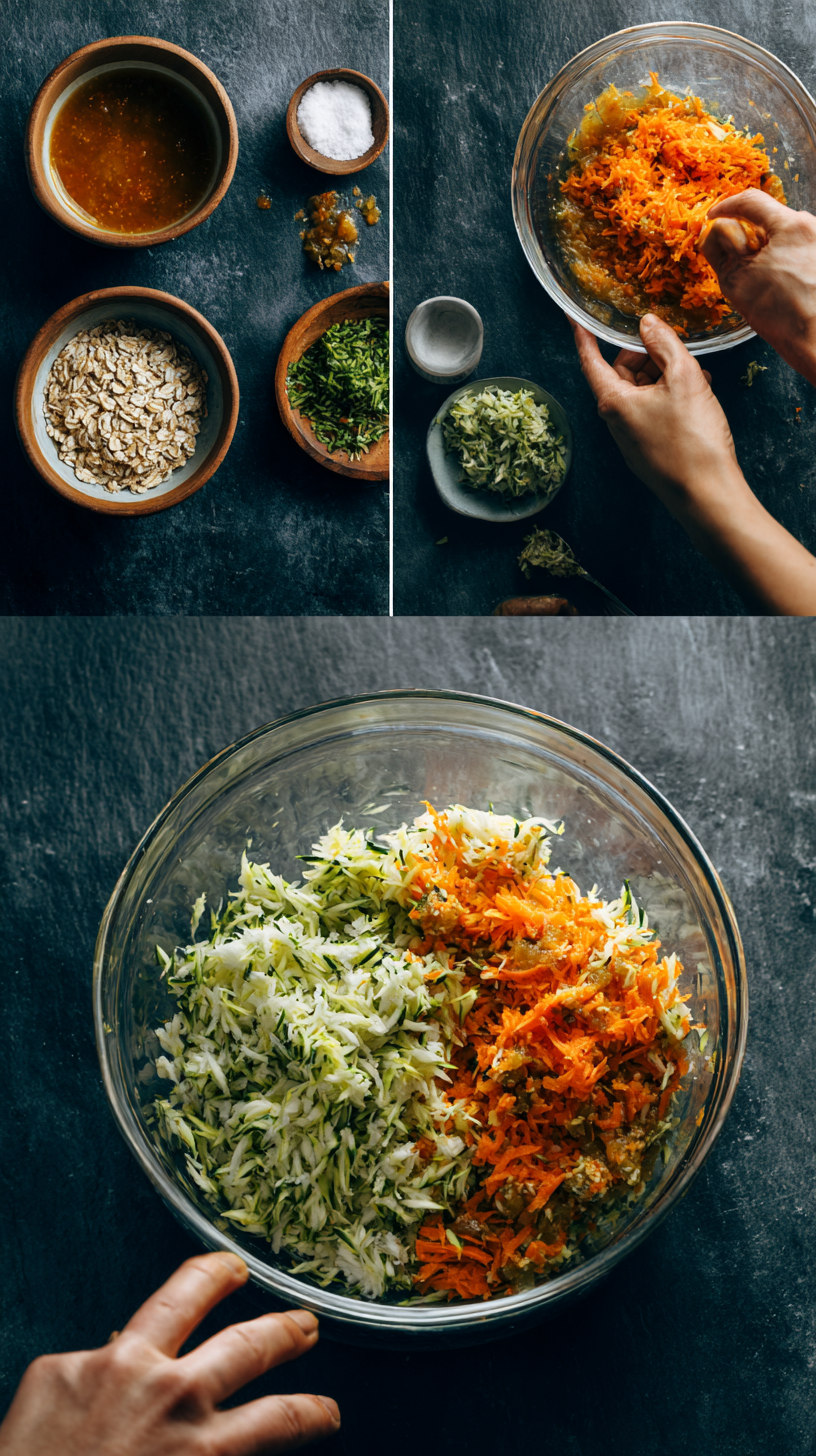 Preparing Veggie Baubles Bites for Dogs step by step cooking process