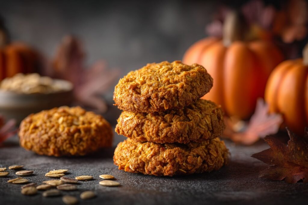 3-Ingredient Pumpkin Oat and Peanut Butter Dog Treats featured