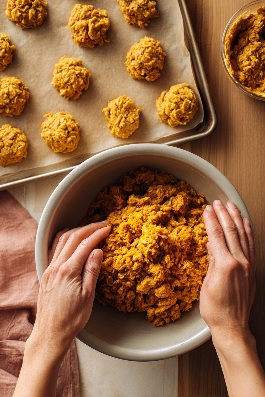 Pumpkin and Oat Cookies instructions process