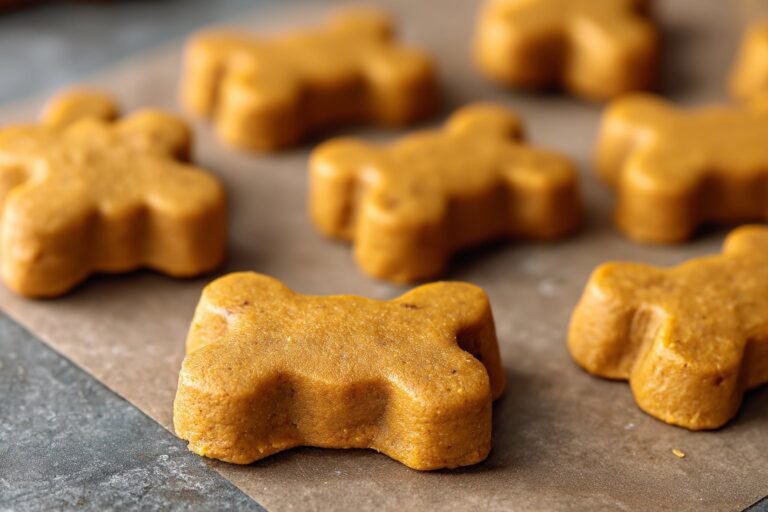 Easy DIY 3-Ingredient Peanut Butter Pumpkin Baked Dog Treats featured