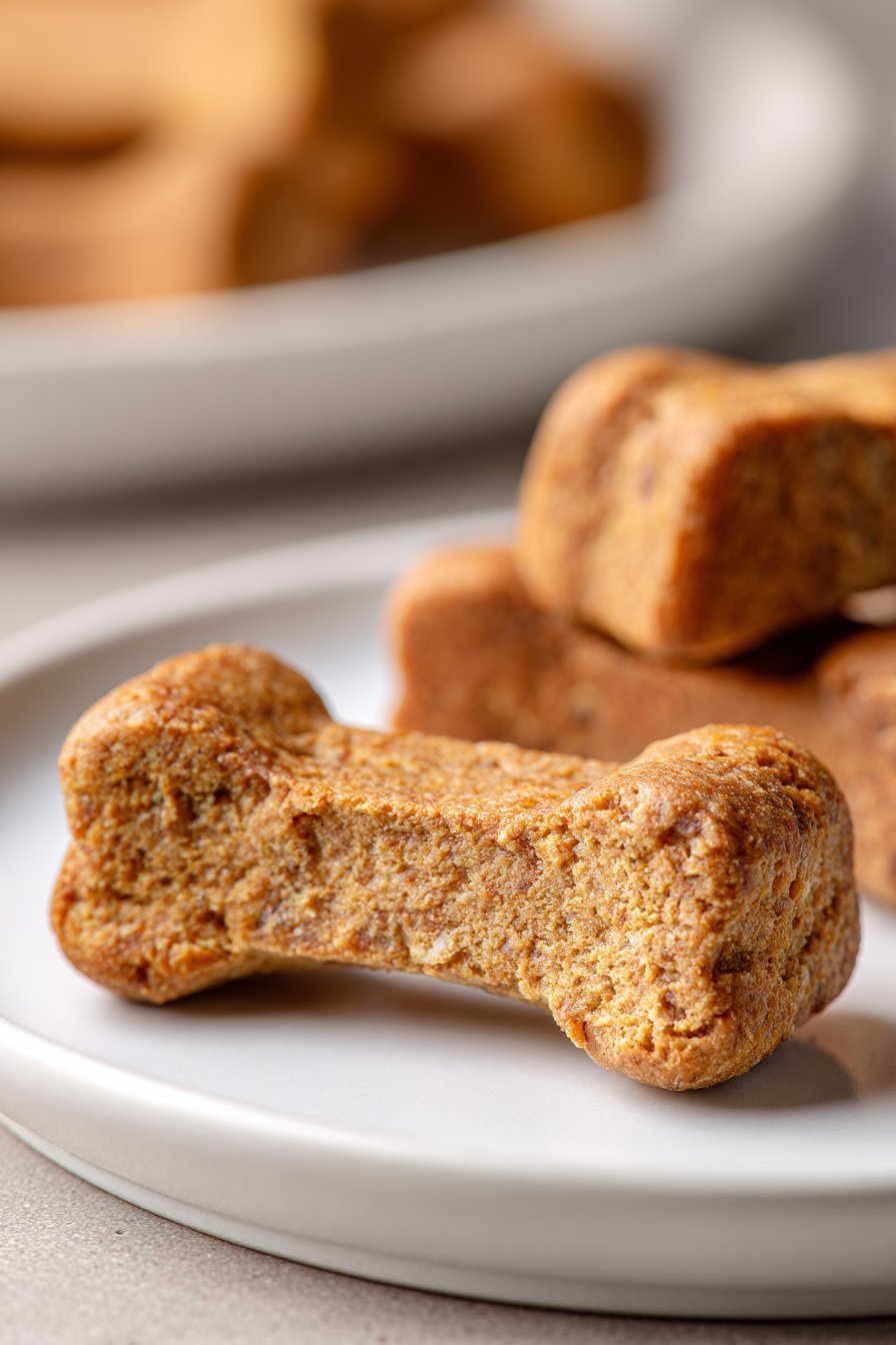 Banana Pumpkin Baked Dog Treats serving