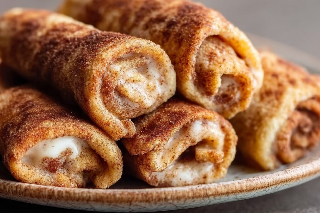 Crispy Keto Cinnamon Cream Cheese Roll Ups featured