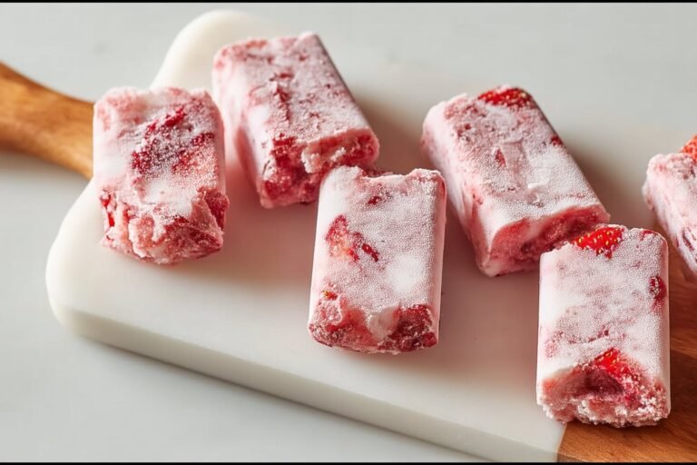 Frozen Strawberry Coconut Dog Pops featured