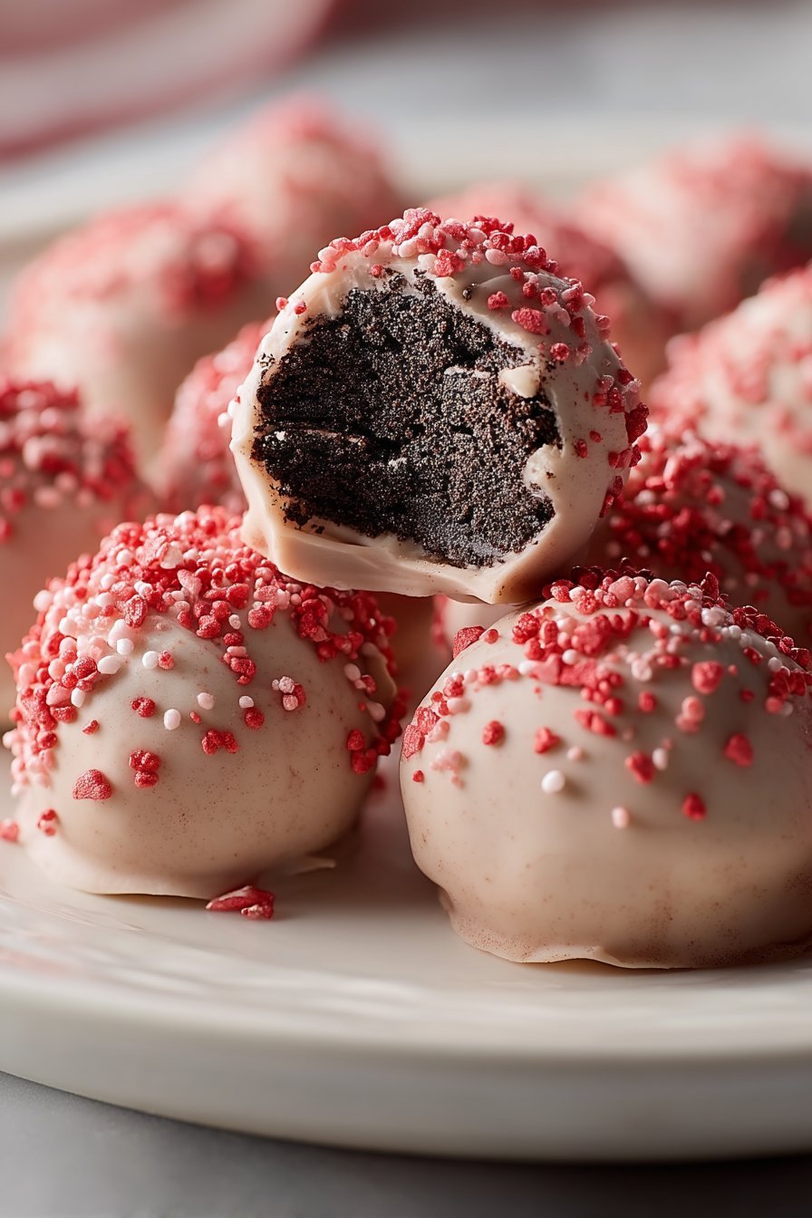 Valentine's Oreo Truffles serving