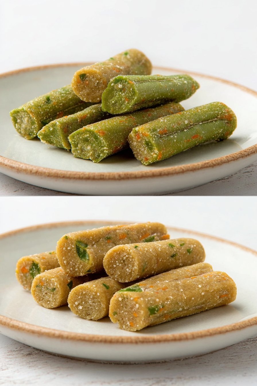 Green Bean Dog Treats serving