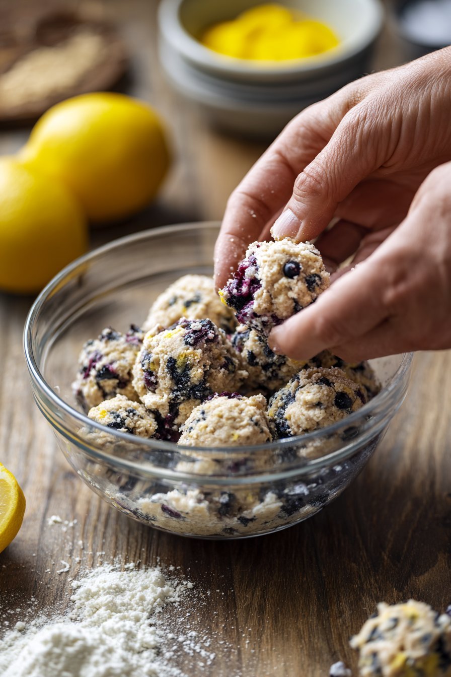 Lemon Blueberry Cottage Cheese Protein Bites instructions process