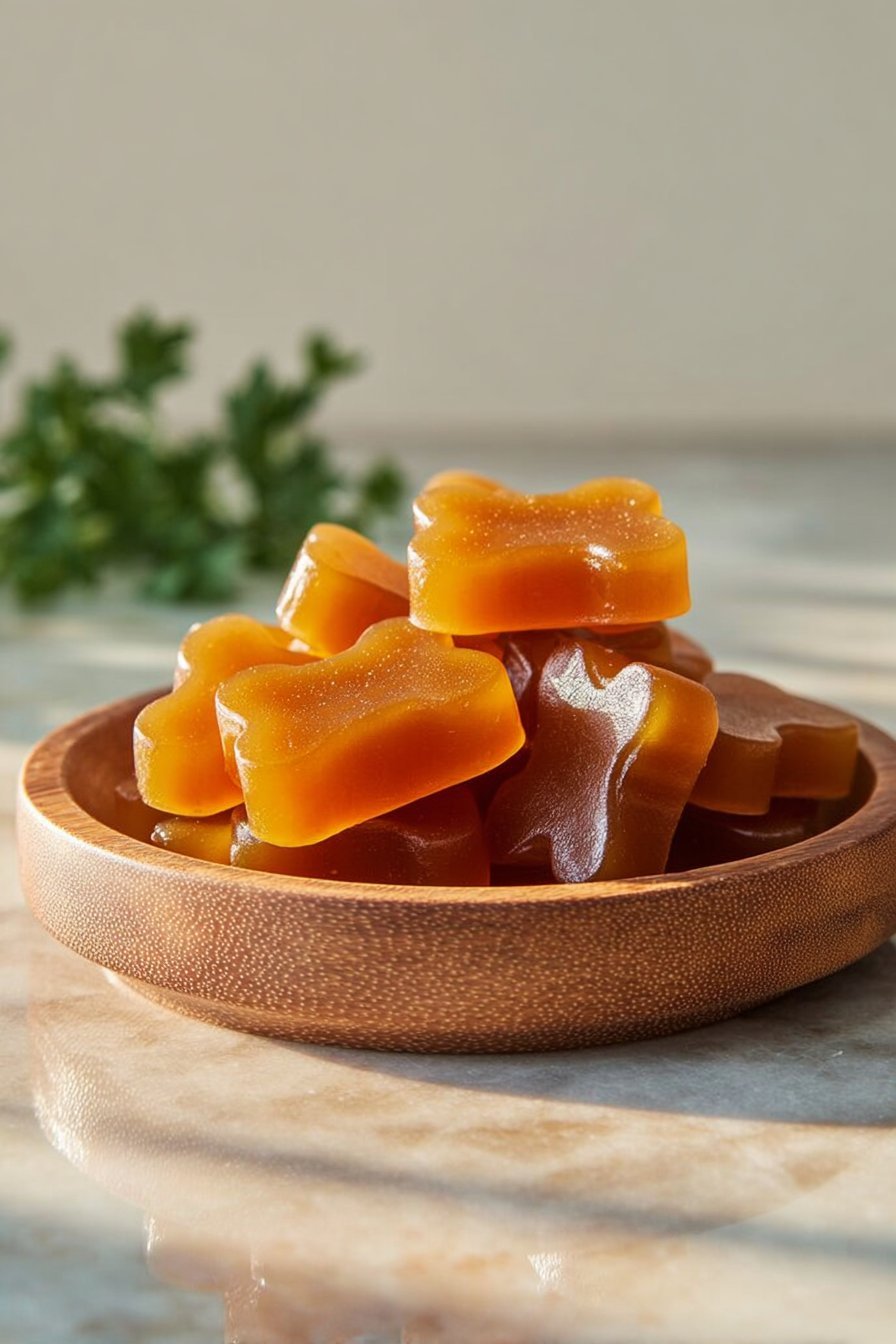 Chicken Bone Broth Gummy Treats for Dogs serving