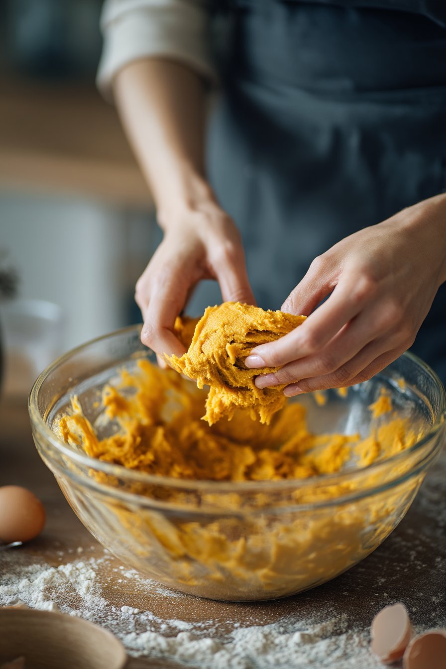 Crunchy Pumpkin Peanut Butter Wafers instructions process