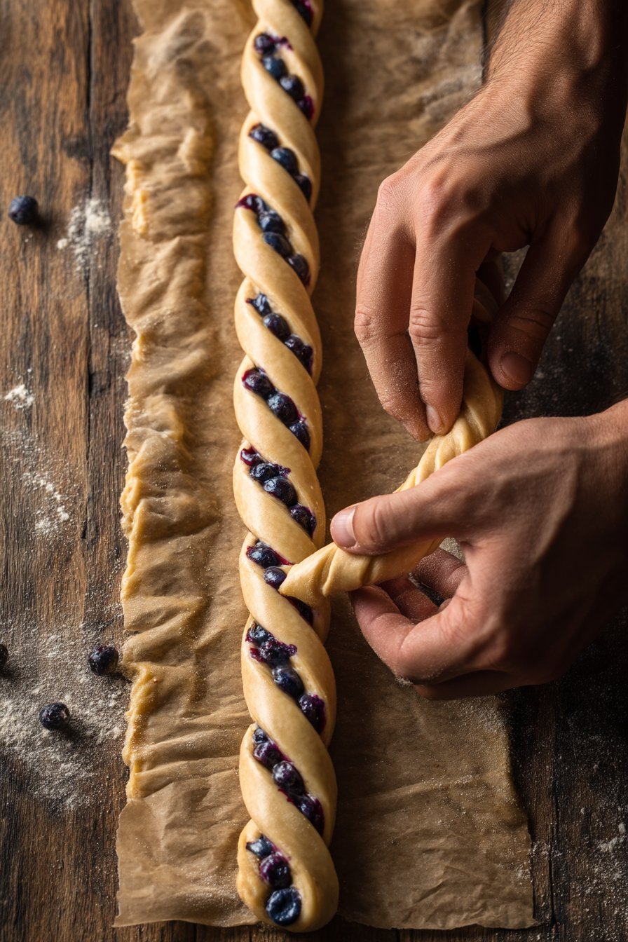 Blueberry Peanut Butter Twists for Dogs instructions process