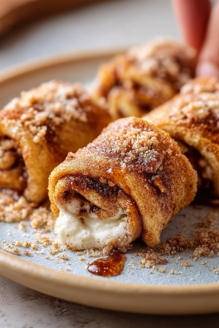 Crispy Keto Cinnamon Cream Cheese Roll Ups serving