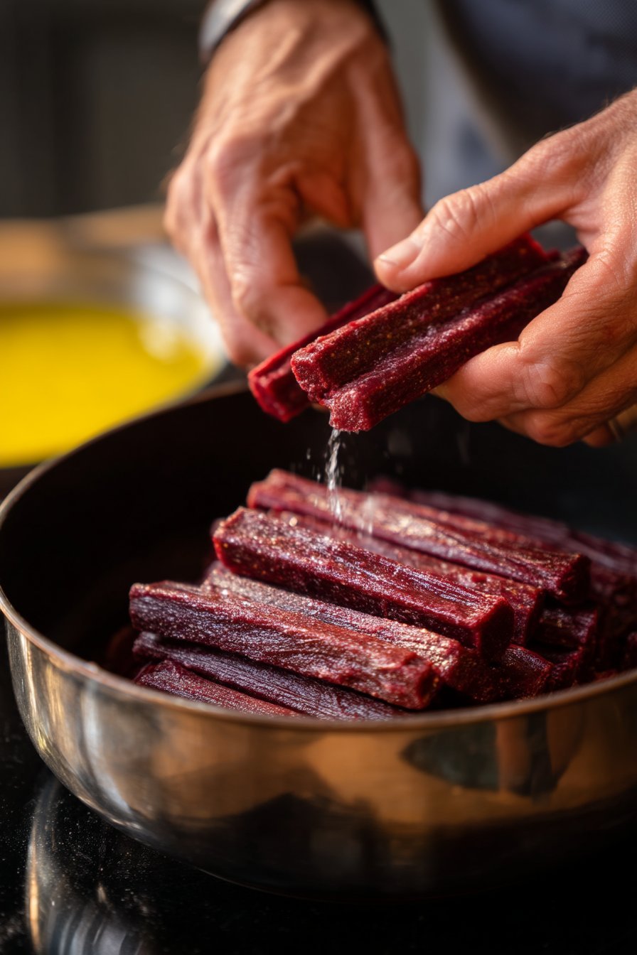 Fruit-Packed Blackberry Banana Frozen Treats for Dogs instructions process