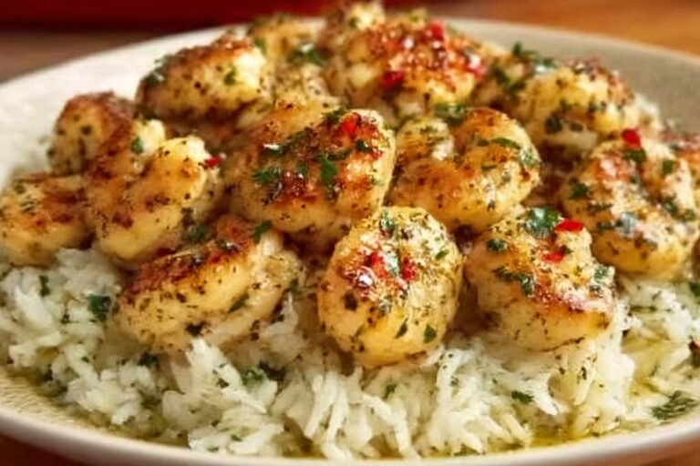 Chicken Scampi with Creamy Garlic Parmesan Rice featured