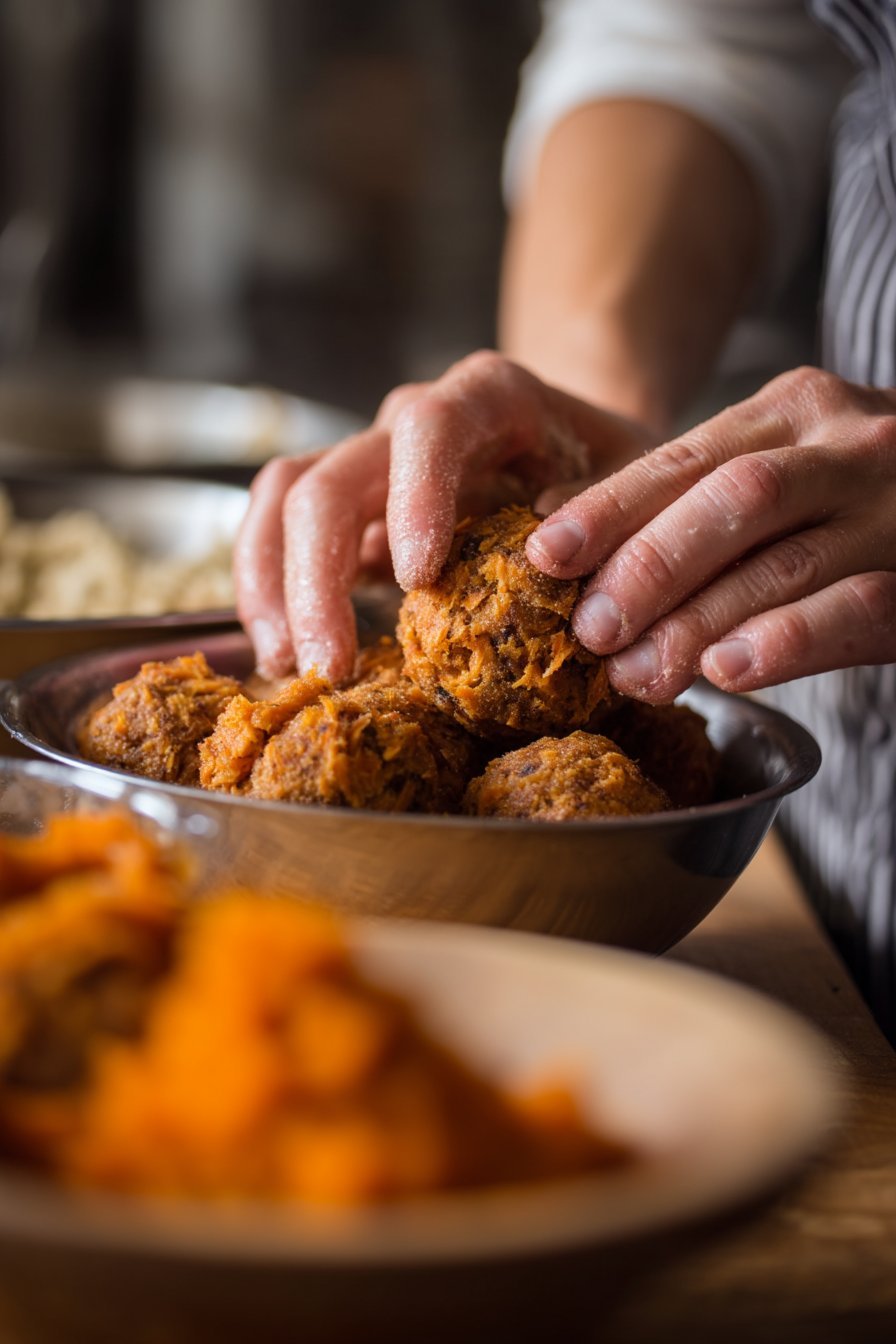 Sweet Potato and Pumpkin Balls for Dogs instructions process