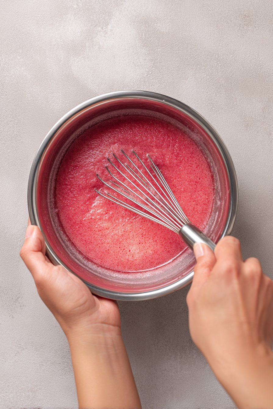 Frozen Strawberry Coconut Dog Pops instructions process