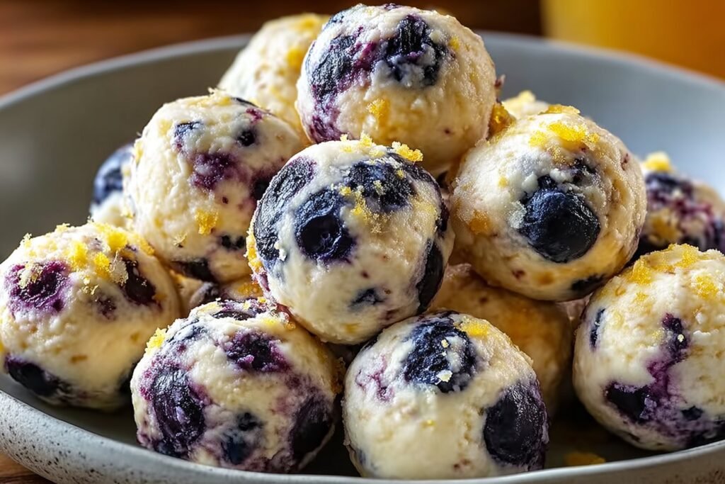 Lemon Blueberry Cottage Cheese Protein Bites featured