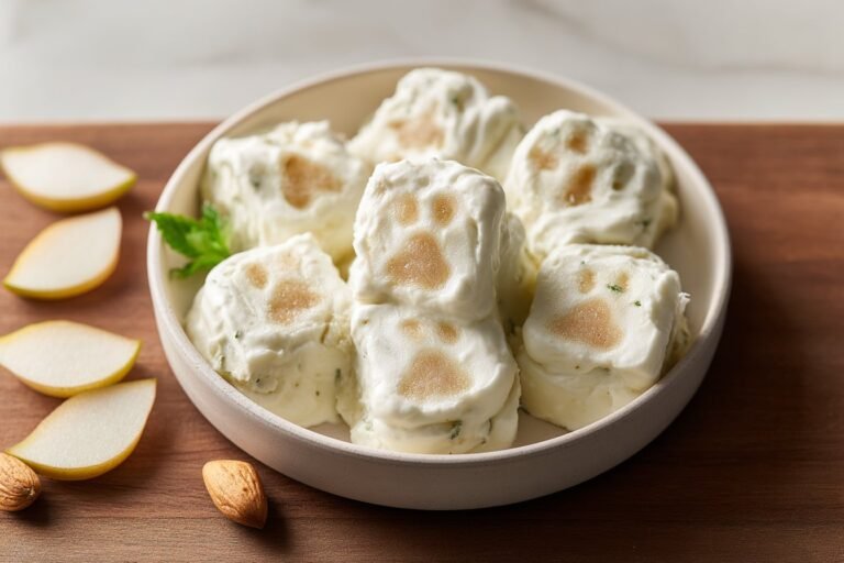 Frozen Pear & Yogurt Paws featured