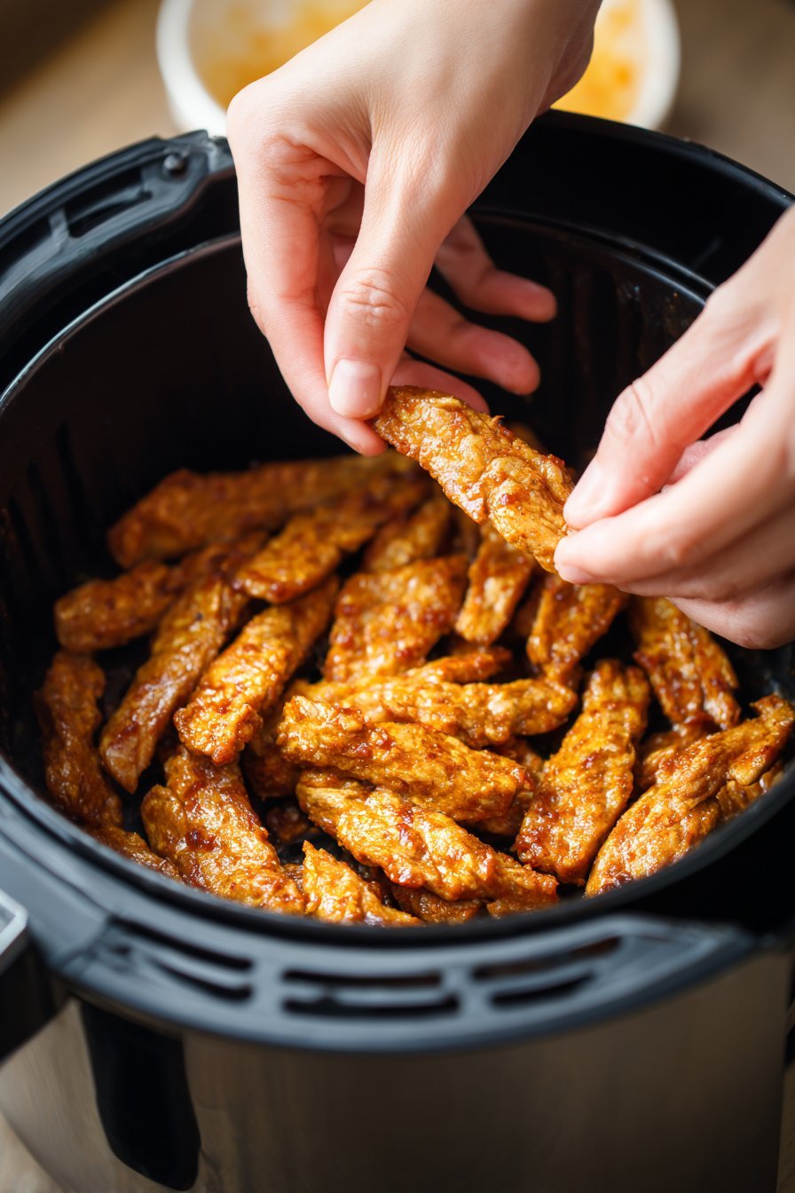 Chicken Dog Jerky Treats in the Air Fryer instructions process