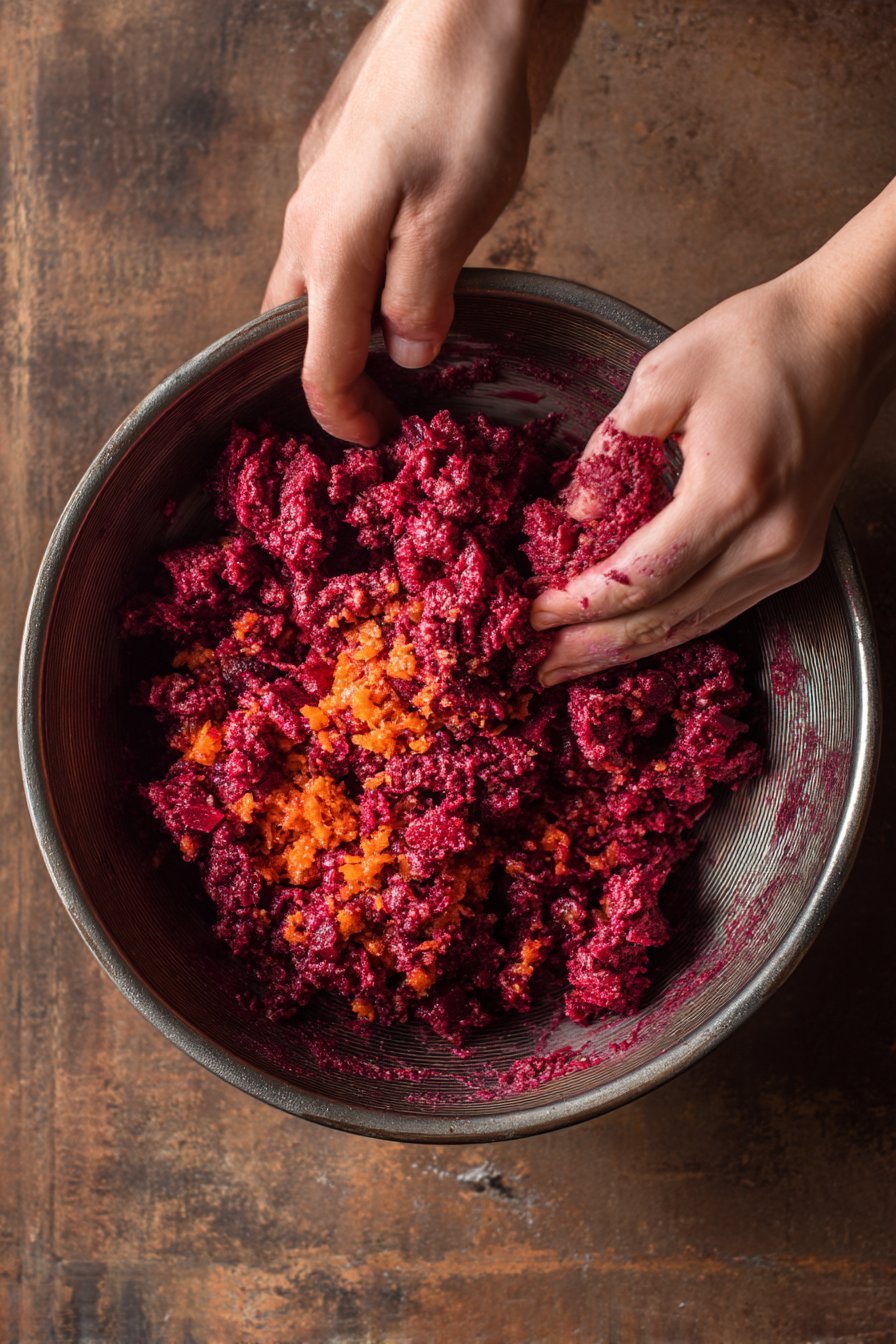 Beetroot & Carrot Dog Treats instructions process