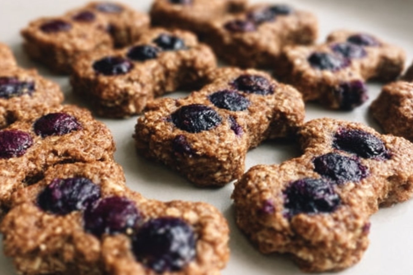 Blueberry & Oatmeal Dog Biscuits featured