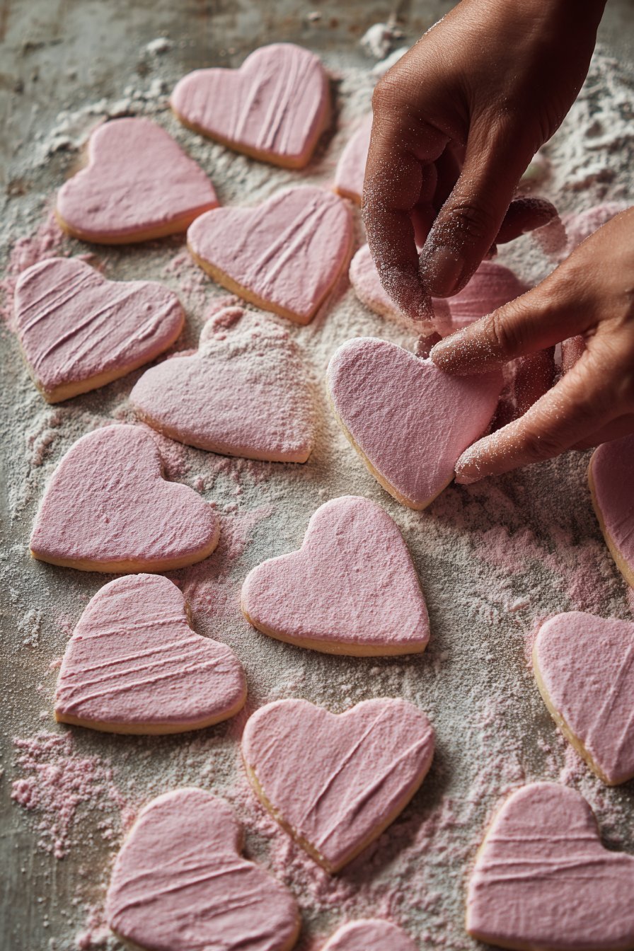 Strawberry Yogurt Heart Biscuits for Dogs instructions process