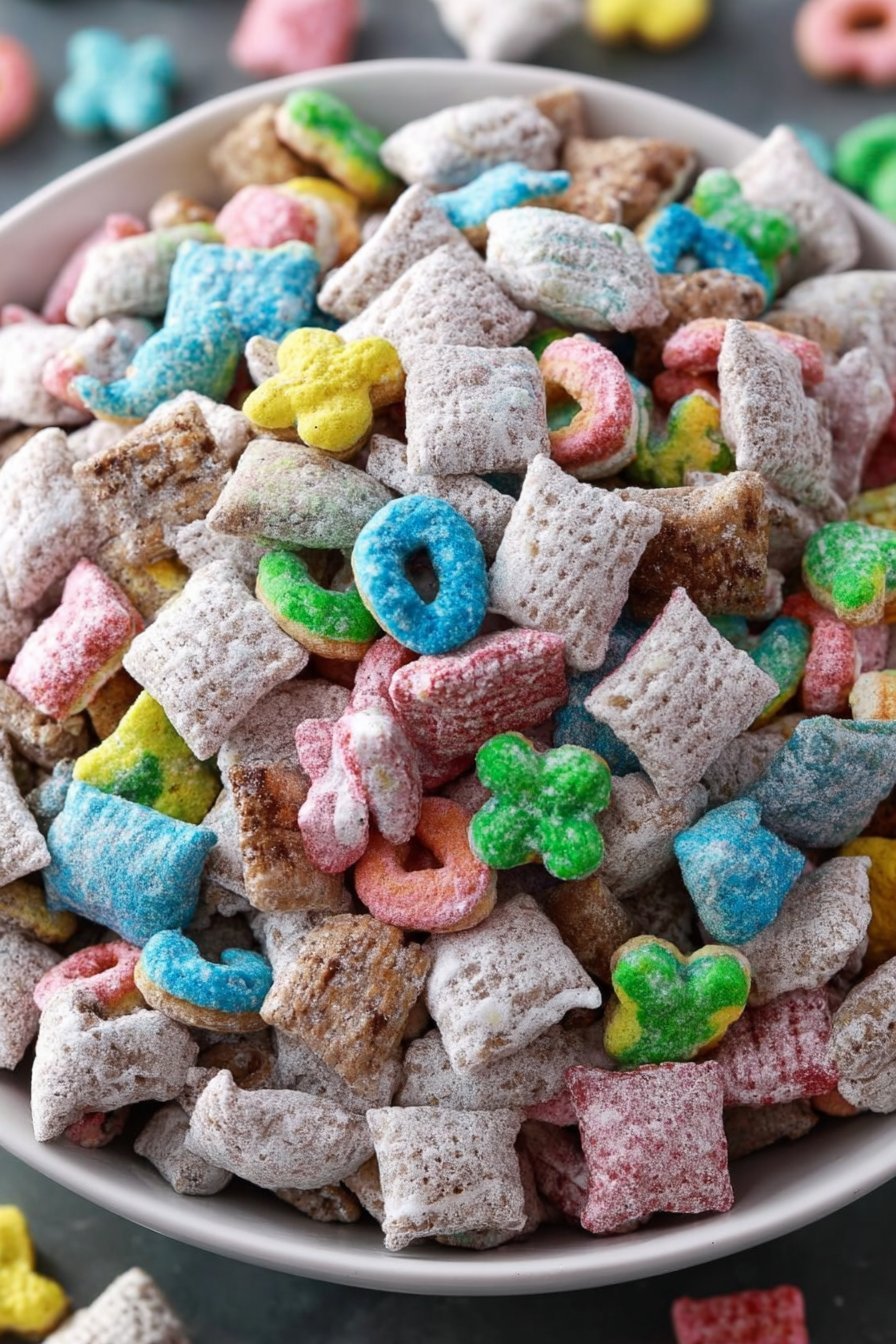 Lucky Charms Puppy Chow serving