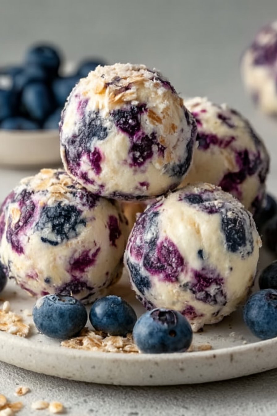 Blueberry Cheesecake Protein Bites serving
