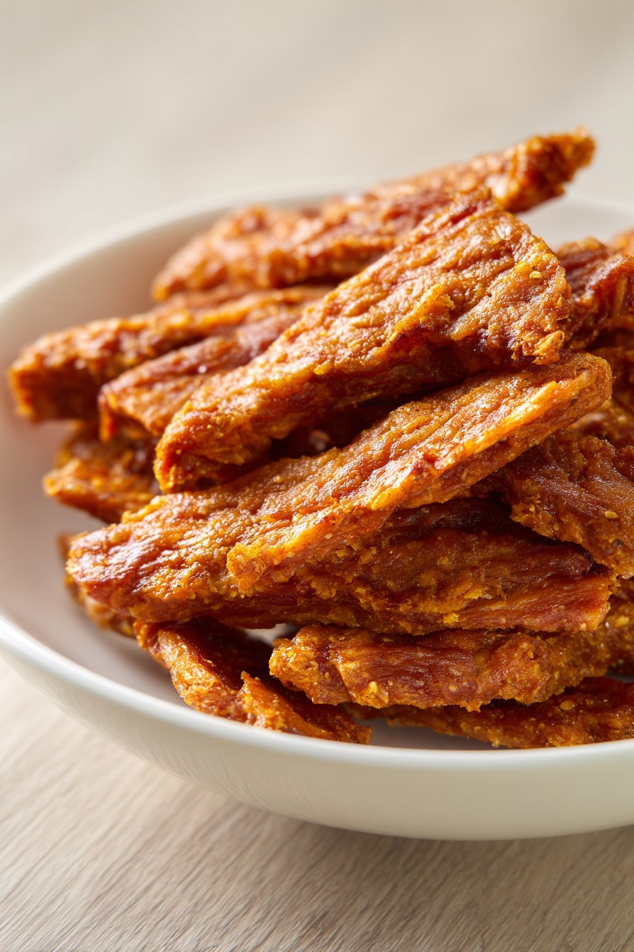 Chicken Dog Jerky Treats in the Air Fryer serving