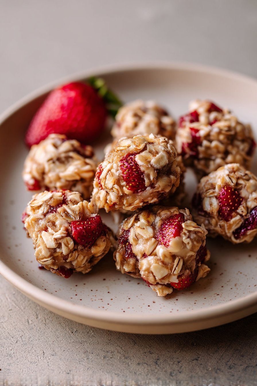 Strawberry & Oat Dog Treats serving