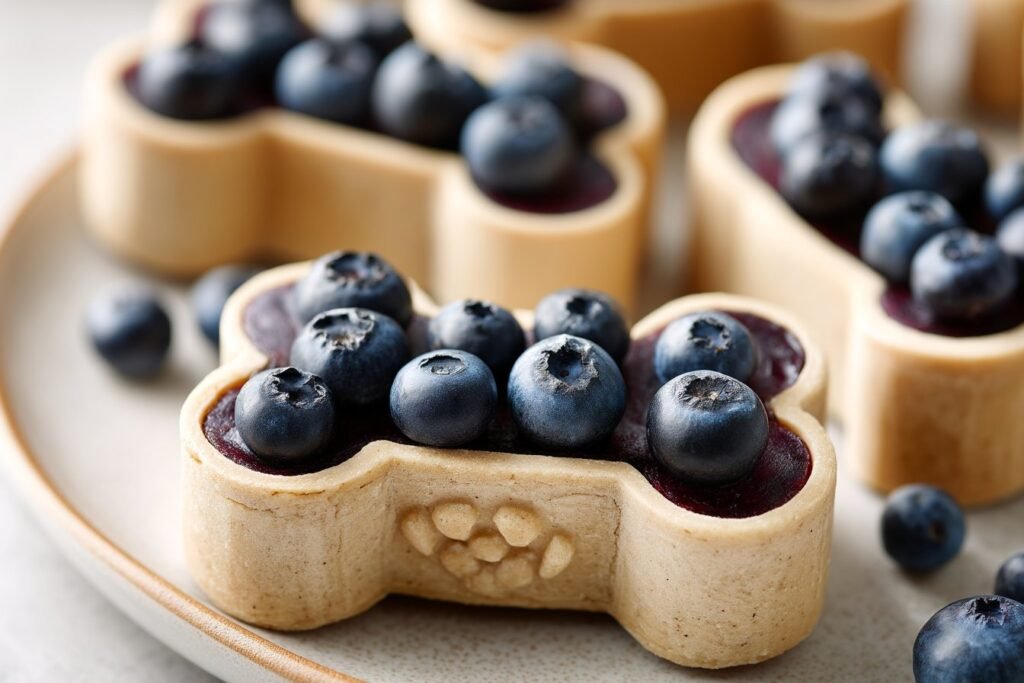 Apple and Blueberry Christmas Bone Treats for Dogs featured