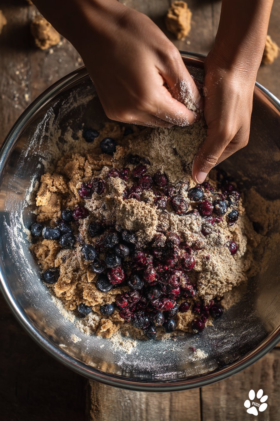 Apple and Blueberry Christmas Bone Treats for Dogs instructions process