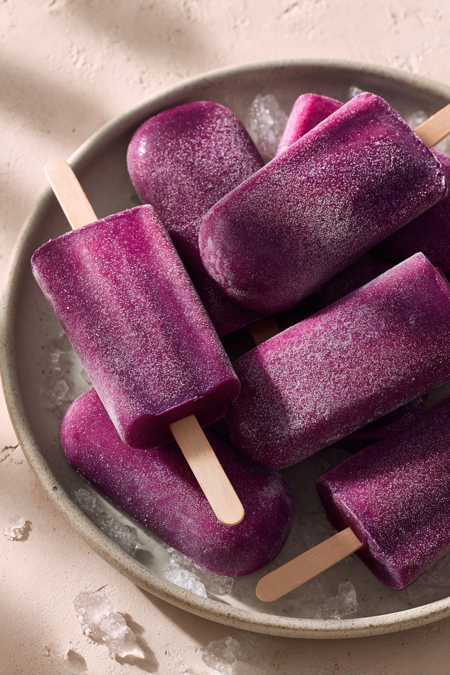 Purple Powdered Pops serving