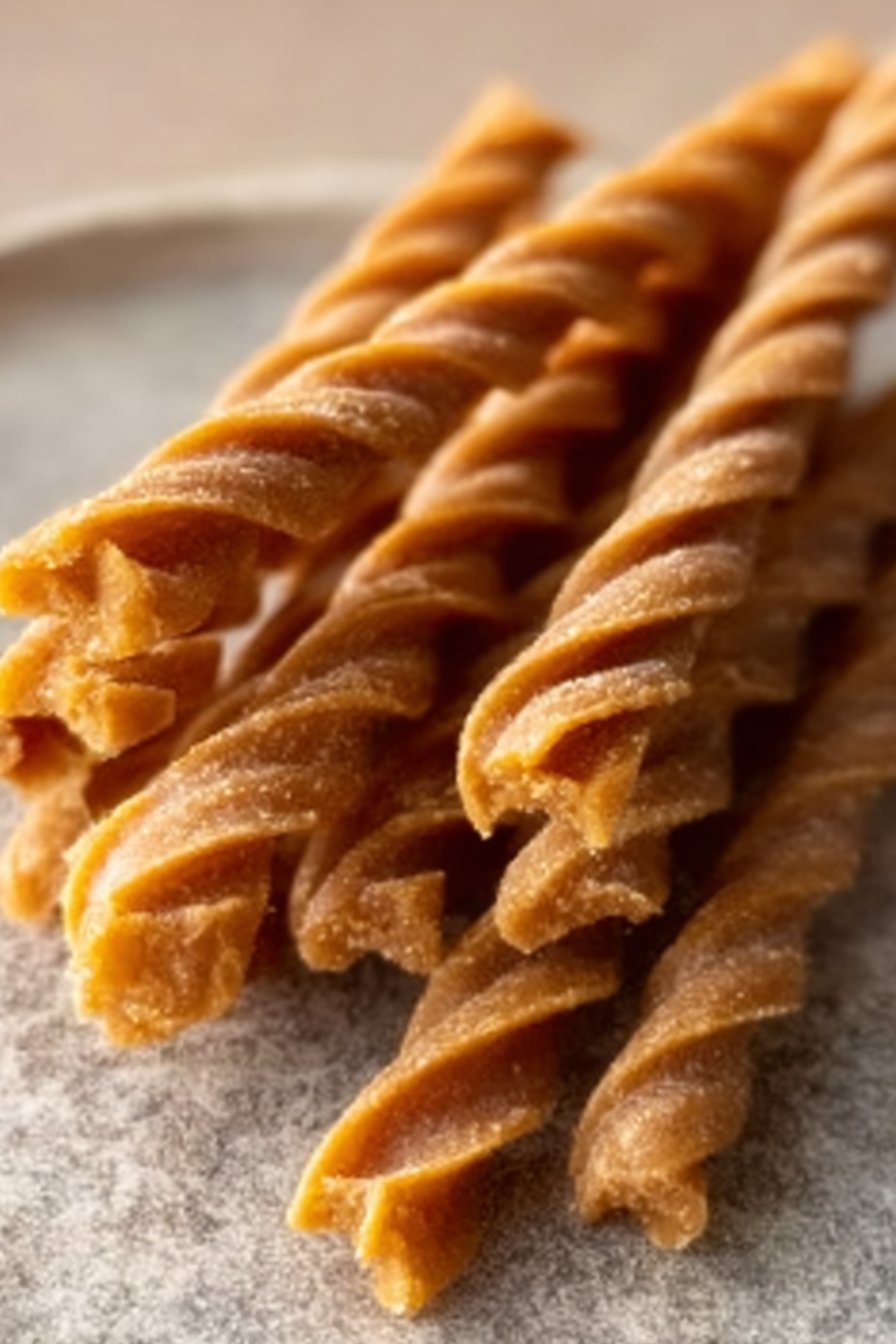 Peanut Butter Pumpkin Chew Twists for Dogs serving