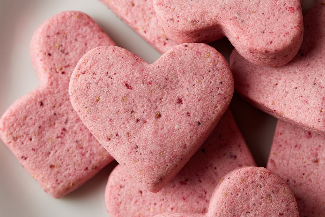 Strawberry Yogurt Heart Biscuits for Dogs recipe card