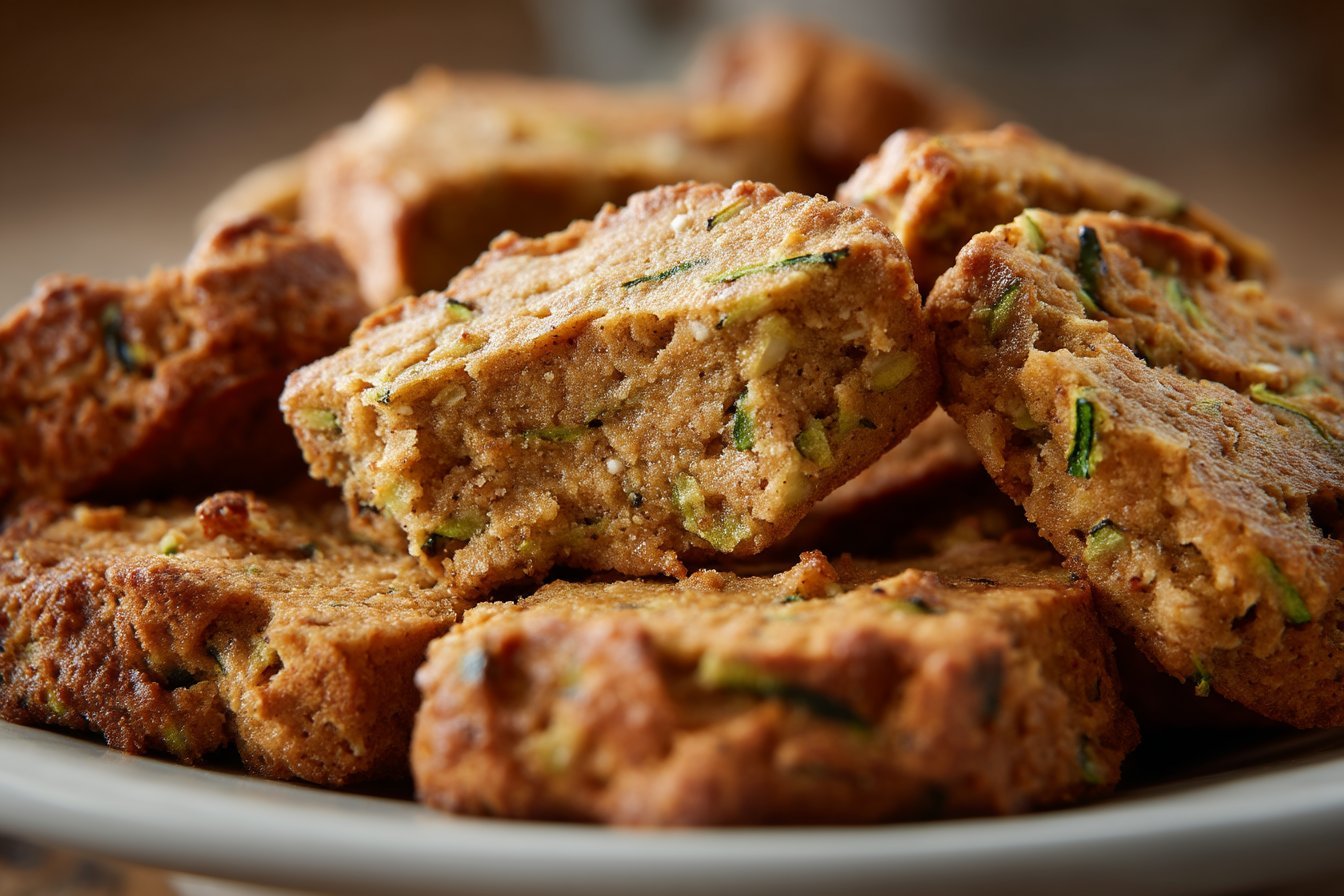 Zucchini Peanut Butter Dog Biscuits recipe card