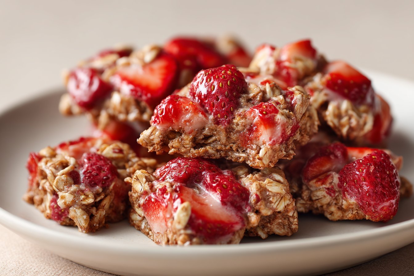 Strawberry & Oat Nibbles recipe card