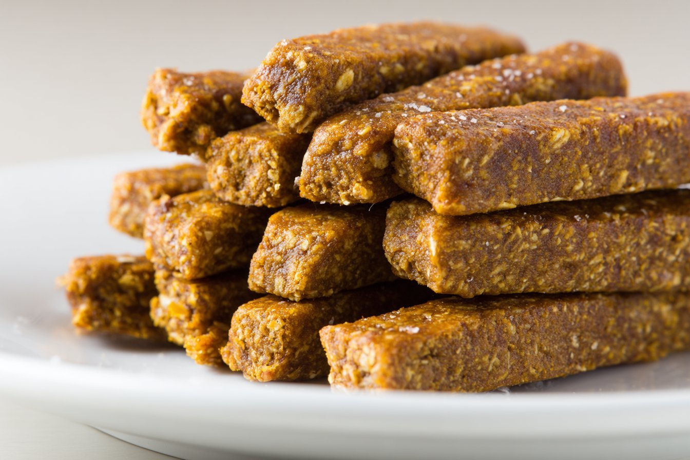 Pumpkin & Oatmeal Dog Snack Sticks recipe card