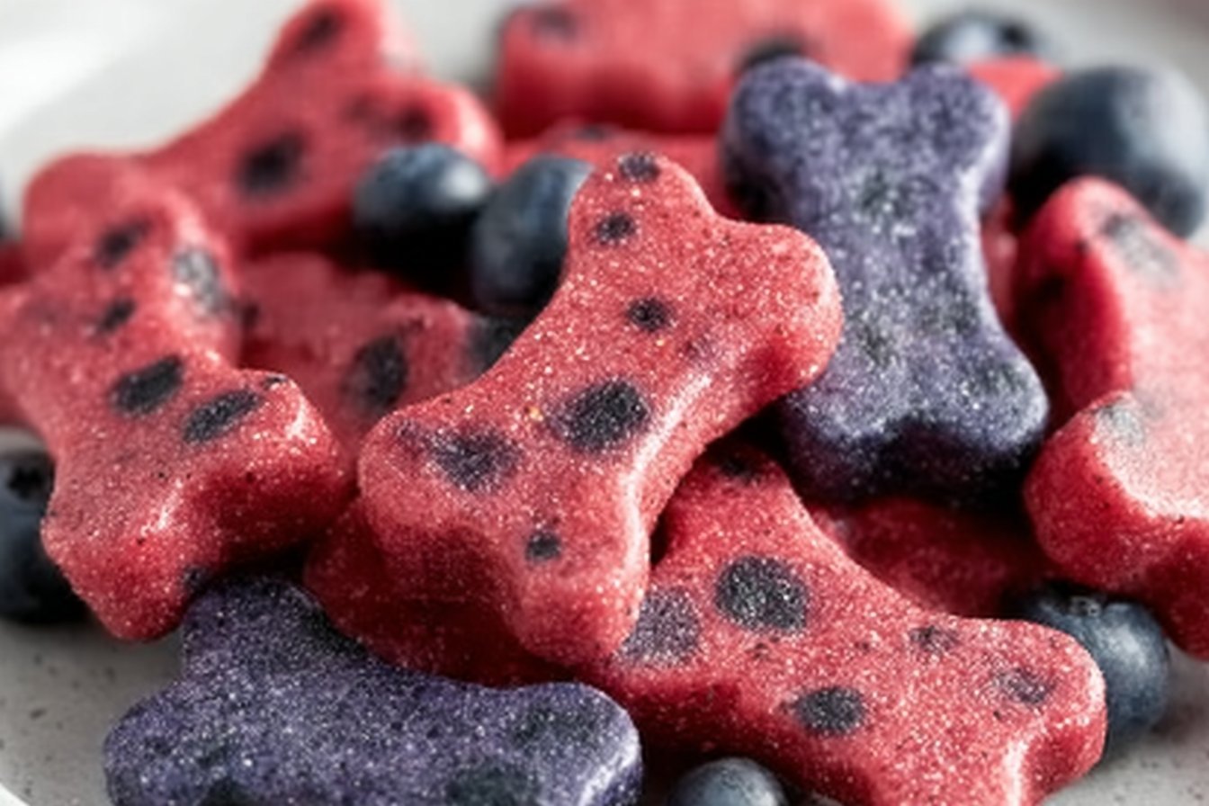 Fruity Dog Treats: Strawberry & Blueberry recipe card